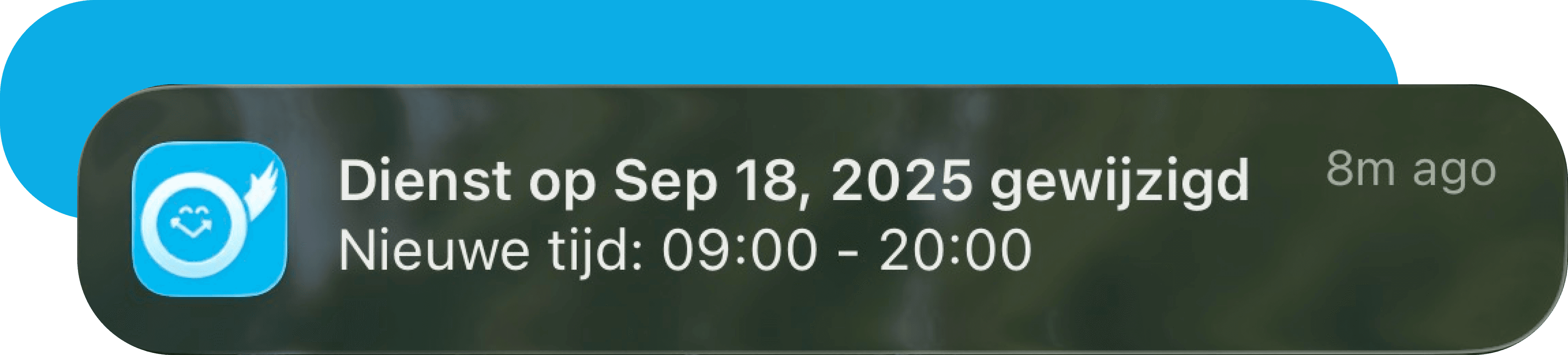 An example of shift change notification in the Tiemdo mobile app with automatic calendar sync
