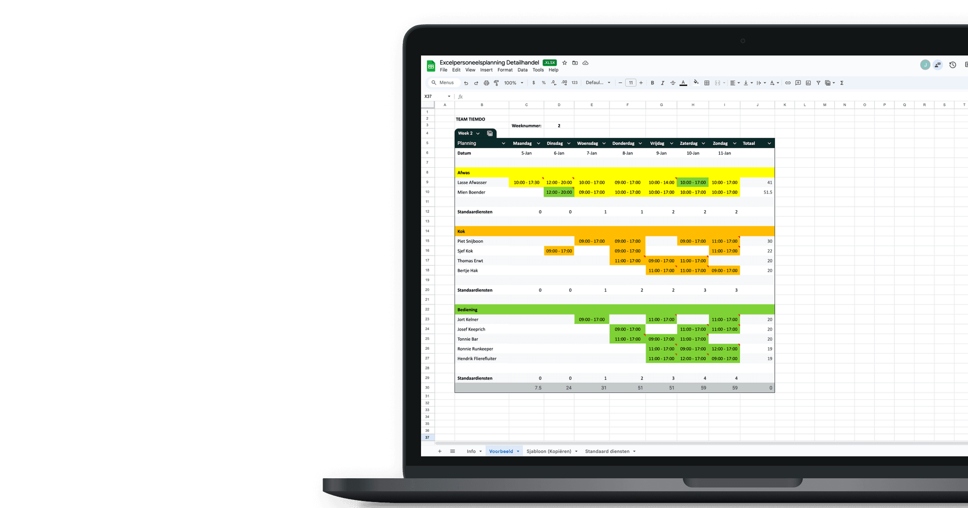 Scheduling staff in Excel for retail